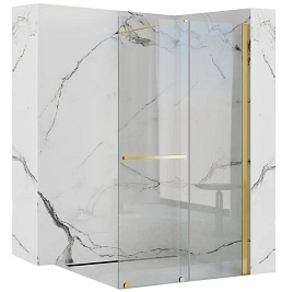 Złota ścianka prysznicowa rozsuwana 120 cm Cortis Gold Rea