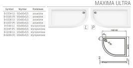 Brodzik asymetryczny 120x85 Maxima Ultra B-0337/P New Trendy