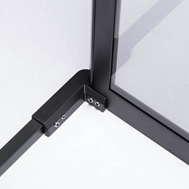 Kabina prysznicowa loft kwadratowa 80x80 czarne szprosy na szkle BS10A