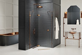 Miedziana kabina pięciokątna 100x80 EXK-3826 Avexa New Trendy Copper Brushed