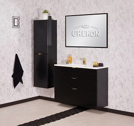 Czarna matowa szafka łazienkowa z umywalką 100/3 cm Victa Gante