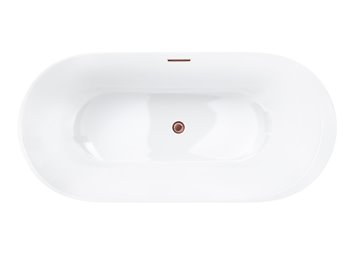 Wanna akrylowa, wolnostojąca Reno Corsan 160 cm korek klik-klak złoty