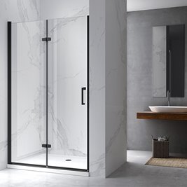 Czarne drzwi prysznicowe składane do wnęki 90 cm ZES-KZ21C-BL-90