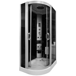 Kabina prysznicowa z hydromasażem na niskim brodziku + sauna 120x85 lewa MO-09914LS
