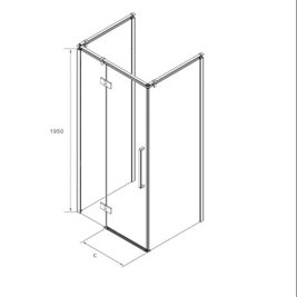 Kabina prysznicowa przyścienna kolor chrom 90x100 cm lewa Creative BKP248T10/09XL Sea-Horse Clean Glass