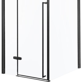 Czarna kabina prysznicowa prostokątna 80x90 drzwi uchylne Long Black Kerra