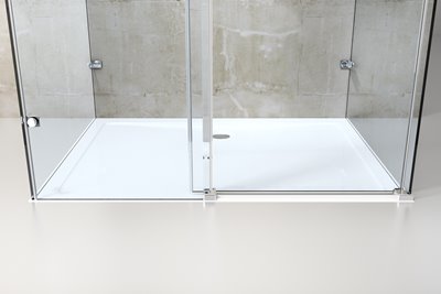 Kabina prysznicowa trójścienna 140x80x80 cm szkło 8mm grafitowe Swiss Liniger