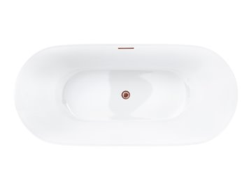 Wanna akrylowa, wolnostojąca Olvena Corsan 150 cm korek klik-klak miedziany