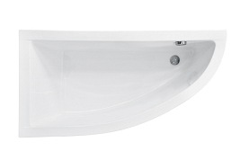 Czarno-biała wanna narożna z obudową 150 cm Lewa Praktika Besco