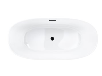 Wanna akrylowa, wolnostojąca Salina Corsan 160 cm korek klik-klak czarny