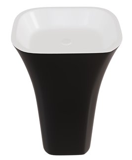 Umywalka wolnostojąca z konglomeratu czarno-biały mat Assos Matt B&W Besco UMMC-A-WO