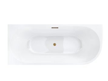 Wanna narożna przyścienna 170 cm Intero Corsan Lewa korek klik-klak złoty szczotkowany