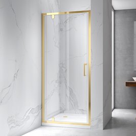 Złote drzwi do prysznica 90 cm
