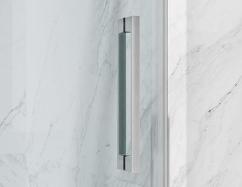 Drzwi prysznicowe rozsuwane prawe/lewe do wnęki 111-117 cm szkło 8mm przeźroczyste profile chrom Swiss Liniger