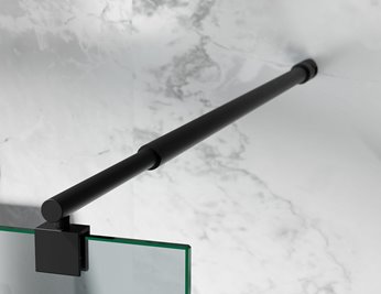 Ścianka prysznicowa 130 cm okucia czarne szkło mrożone 8mm Swiss Liniger