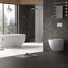 Zestaw podtynkowy stelaż GEBERIT DUOFIX + miska PURO-WH-02 + przycisk DELTA 50 chrom