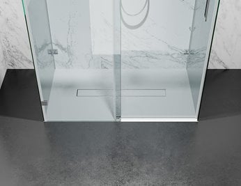 Kabina prysznicowa trójścienna 110x90x90 cm szkło 8mm mrożone profile złoty połysk Swiss Liniger