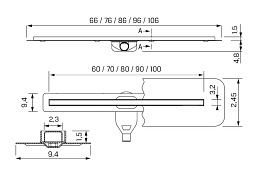 Visio Slim Gunmetal New Trendy odpływ liniowy 90 cm OL-0094 ruszt stal szocztkowana