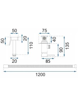 Bateria bidetowa Rea Lungo Diamond złota