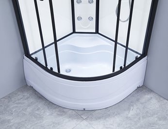 Kabina prysznicowa z hydromasażem wysoki brodzik biała 100x100 MO-09902