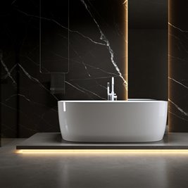 Wanna wolnostojąca przyścienna biały przelew oraz korek 170 cm Nora Hydrosan