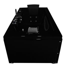 Czarna wanna z hydromasażem przyścienna Turbo+ 180x91 cm MO-1007B