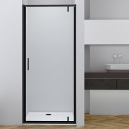 Czarne drzwi prysznicowe uchylne 90 cm Solid DSPA Kerra zdjęcie 3