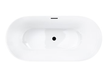 Wanna akrylowa, wolnostojąca Reno Corsan 160 cm korek klik-klak czarny