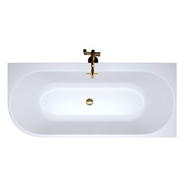 Wanna przyścienna złoty przelew oraz korek narożna prawa 160 cm Mera Hydrosan