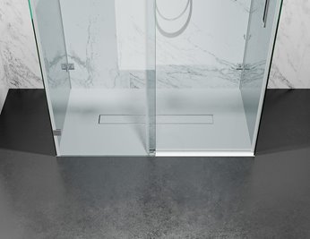 Kabina prysznicowa trójścienna 90x90x90 cm szkło 8mm grafitowe profile czarne matowe Swiss Liniger