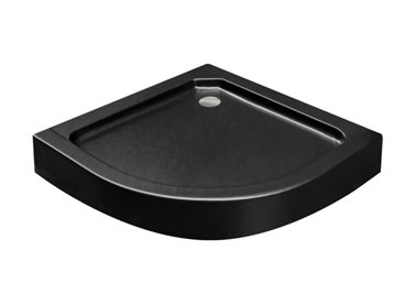 Zarya Besco czarna kabina prysznicowa 80x80 powłoka ProClean + czarny brodzik 15 cm Alex Stone Effect Black