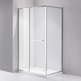 Chromowana prostokątna kabina prysznicowa Kira 100x90 drzwi rozsuwane do wewnątrz