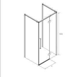 Kabina prysznicowa przyścienna kolor chrom 90x120 cm prawa Creative BKP248T12/09XP Sea-Horse Clean Glass