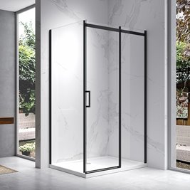 Czarna kabina prysznicowa prostokątna 120x80 szkło 8 mm ZES-KZ22C-BL-120X80