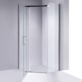 Chromowana kabina prysznicowa pięciokątna 90x90 drzwi uchylne KZ91B