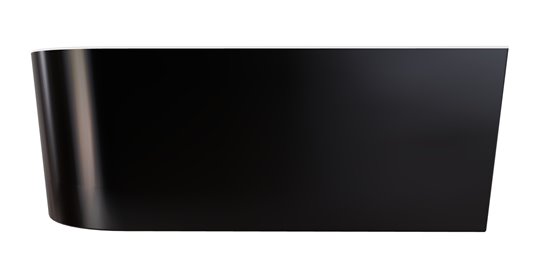 Wanna przyścienna czarno-biała narożna prawa syfon z przelewem czarny 150 cm Zoya B&W Besco WAS-150ZBPC