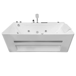 Przyścienna wanna z hydromasażem prostokątna konglomerat 150x75 cm MO-1803A