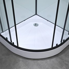 Kabina prysznicowa zabudowana na niskim brodziku półokrągła 90x90 WSH313B-90