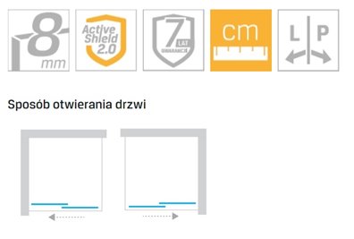 Smart Black New Trendy czarna ruchoma ścianka prysznicowa walk in 110 cm EXK-6677