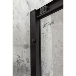 Kabina prysznicowa jednoskrzydłowa półokrągła z brodzikiem 90x90 RPS Solid BL Kerra