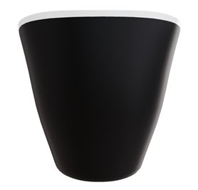 Matowa wanna z konglomeratu czarno-biała 170 cm + klik-klak chrom Viya Matt B&W Besco WMMC-170V