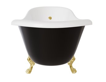 Czarno-biała wanna wolnostojąca 170 nogi złote Otylia B&W Besco WKO-170-BWG