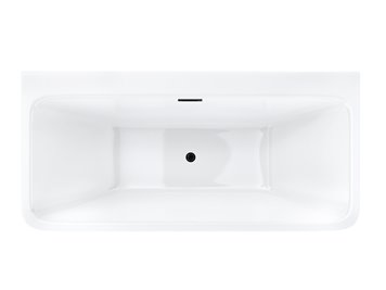 Wanna akrylowa, przyścienna wolnostojąca Iseo Corsan 160 cm korek klik-klak czarny