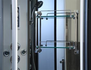 Kabina prysznicowa z hydromasażem półokrągła zabudowana czarna 110x110 MO-0513DB