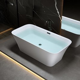 Wanna wolnostojąca czarny przelew oraz korek prostokątna 170 cm Viana Hydrosan