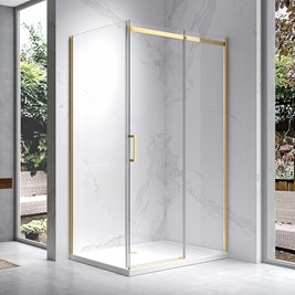 Złota kabina prysznicowa prostokątna 110x80 szkło 8 mm ZES-KZ22A-GL-110X80