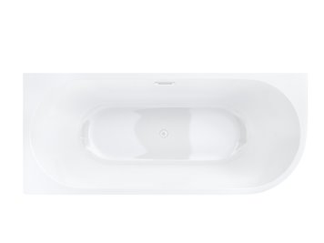 Wanna narożna przyścienna 160 cm Intero Corsan Lewa korek klik-klak biały