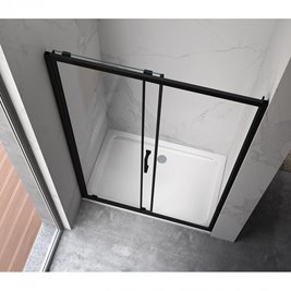 Czarne drzwi prysznicowe do wnęki 125-130 cm rozsuwane KZ14DB