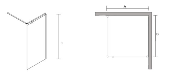 Ścianka prysznicowa z czarnym profilem 90 cm Creative BKP256T09K powłoka Clean Glass