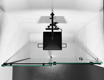 Drzwi prysznicowe rozsuwane prawe/lewe do wnęki 151-157 cm szkło 8mm grafitowe profile czarny mat Swiss Liniger